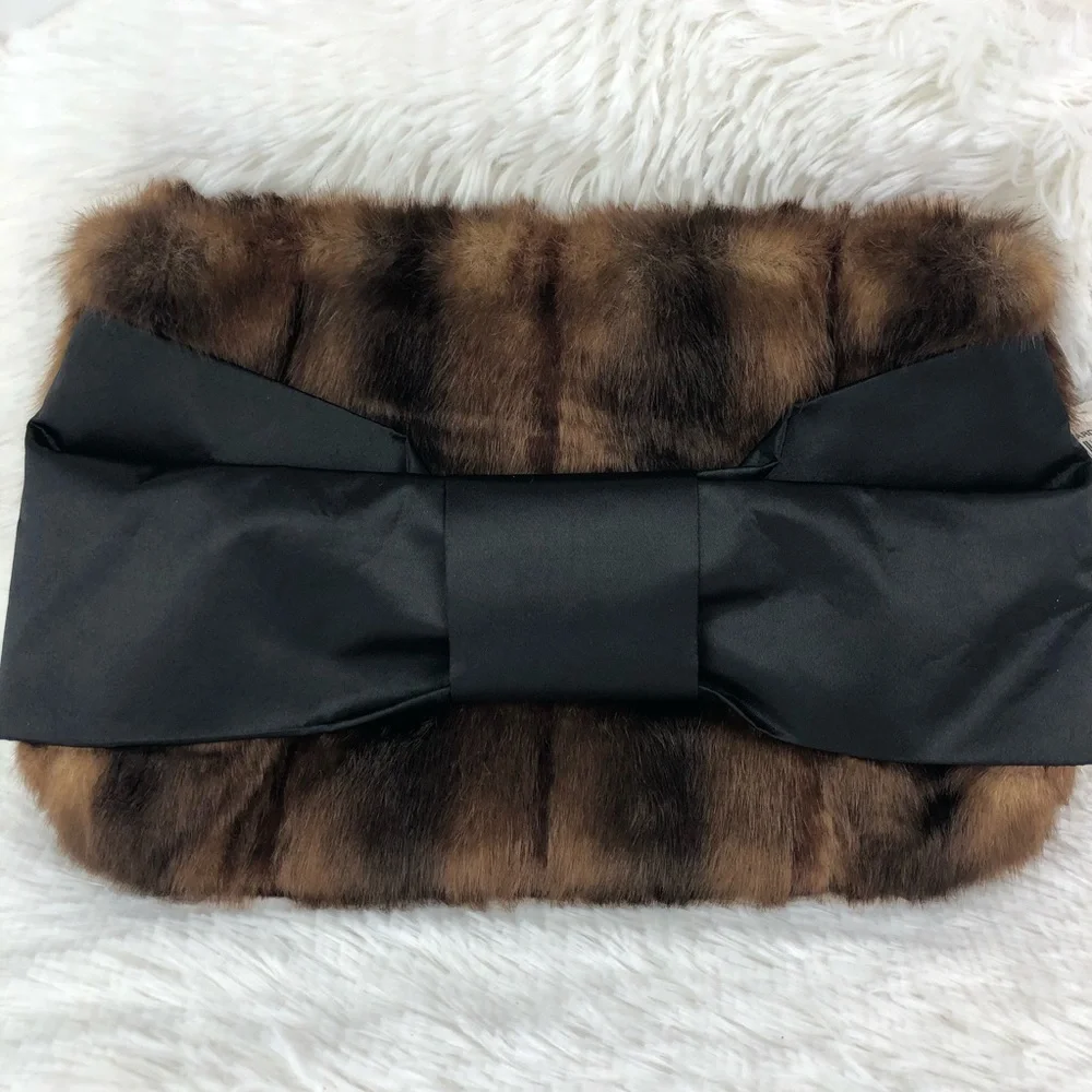 INC International Concepts Faux Fur Clutch. NWT.